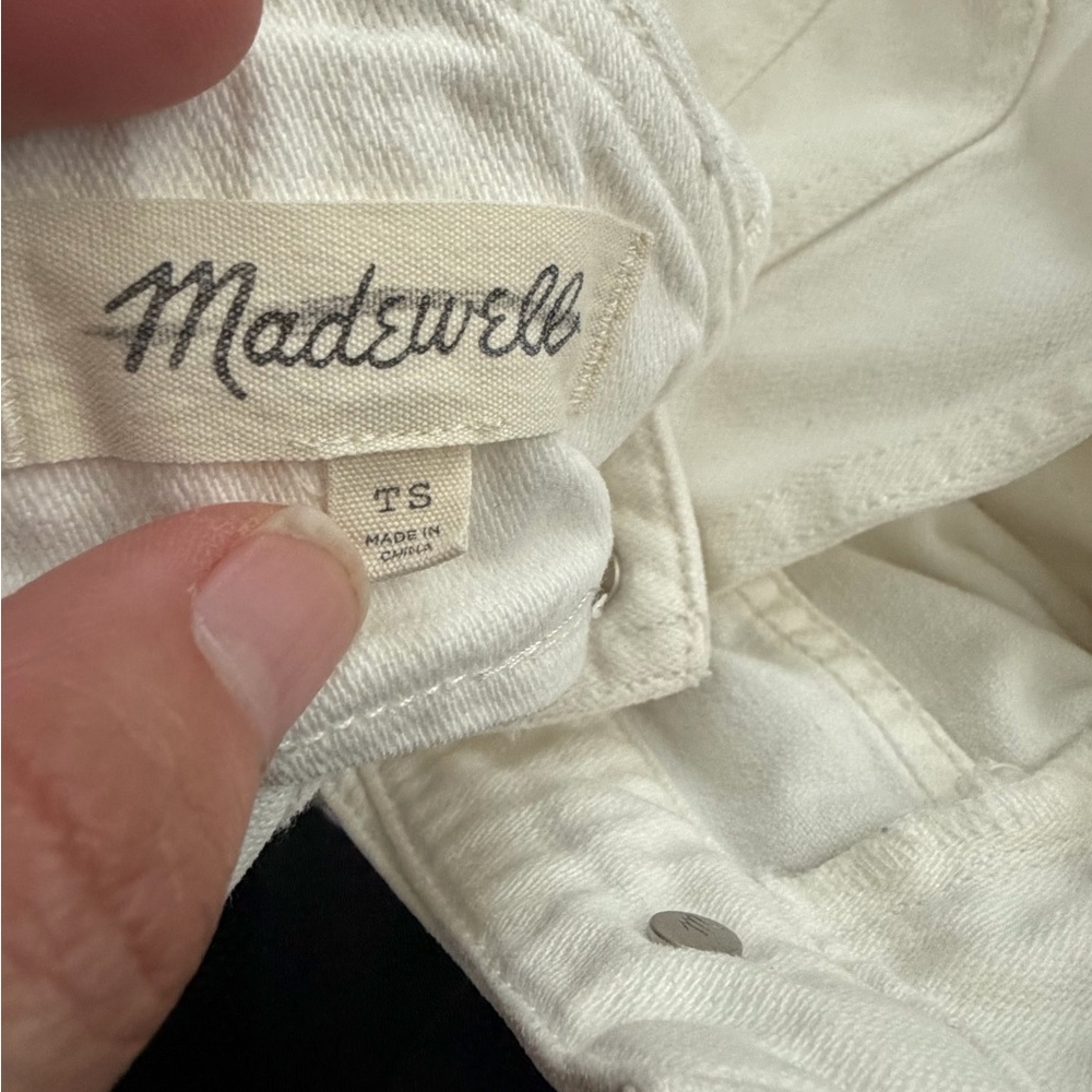 Madewell White Denim Overalls Pant Jeans size small T - Picture 5 of 9